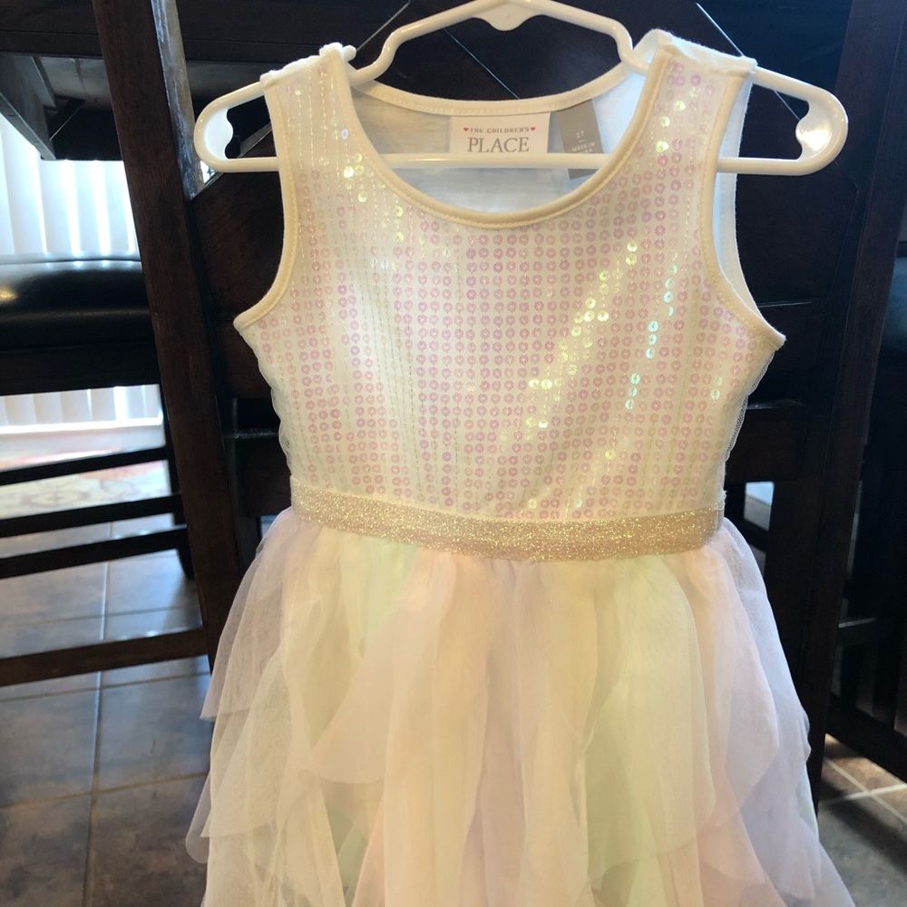 Holiday dress with sequin and tutu. Perfect flower girl or holiday dress.